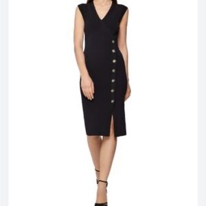 Reiss Black Elena Knit Dress